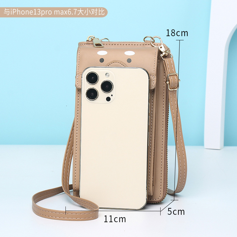 New Women's Wallet Long Style Single Shoulder Crossbody Small Simple Versatile Ins Cute Bear Phone Bag
