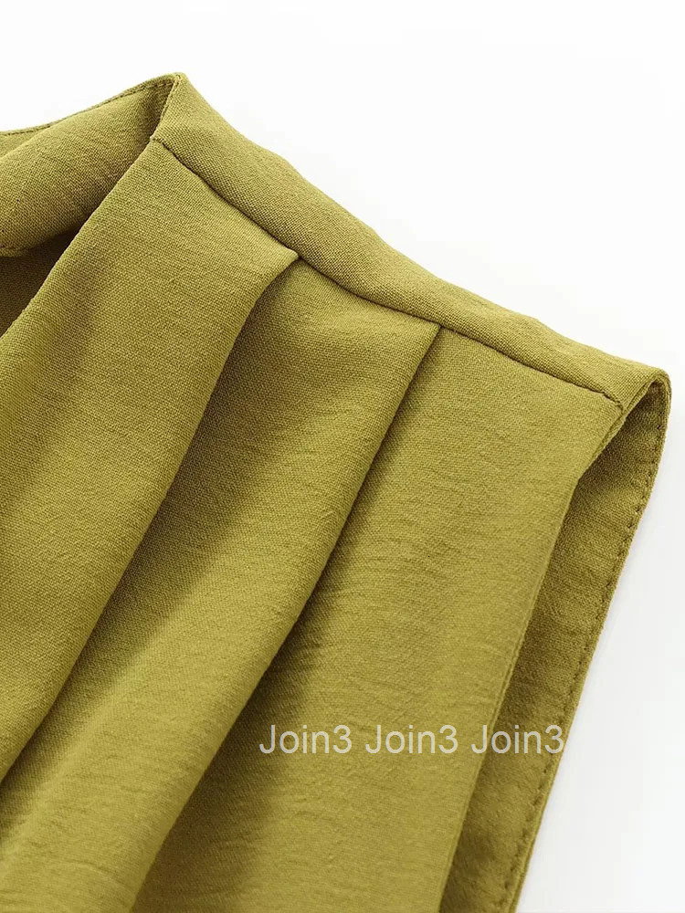 Womens Autumn and Winter New Arrivals Fashion Temperament Open Design Buckle Decoration Sleeveless Long Dress