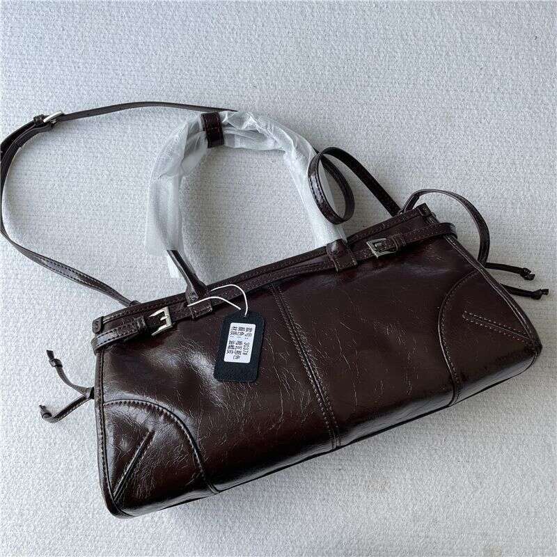 Designer Bag Tote Shoulder Bag Niche Cowhide Handbag New Luxury Top Layer Oil Wax Genuine Leather Versatile For Women