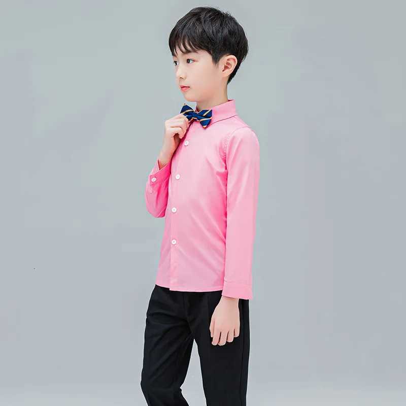 T Shirt for Boys School Kids Performance Dress Blouse Clothing Kids Teenage Boys Girls Turn Down Collar Birthday Formal Prom Shirt X250806