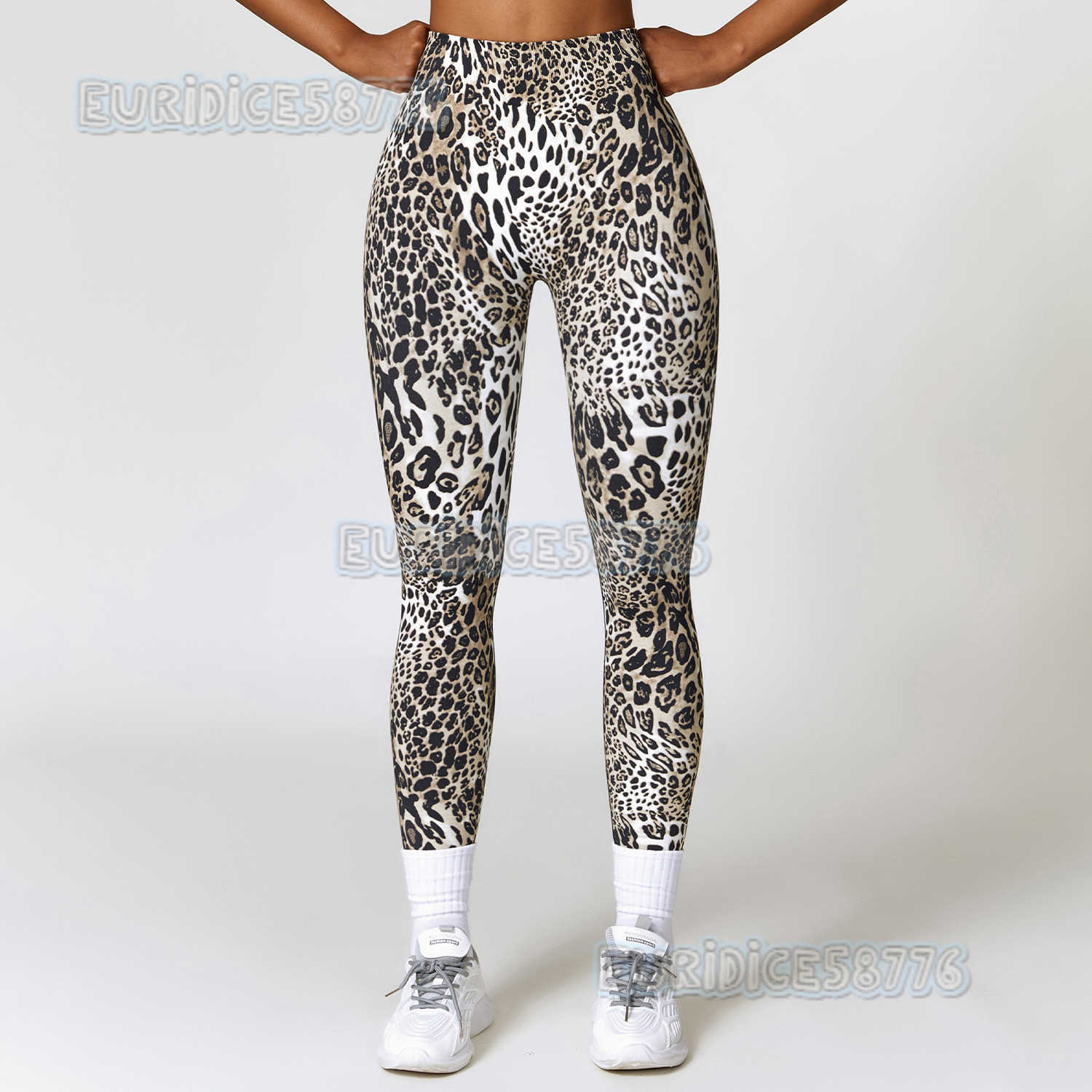 2025 New Leopard Print Womens Yoga Pants Outdoor Sports Shaping Tight Peach Hip Yoga Outfit Set H250806