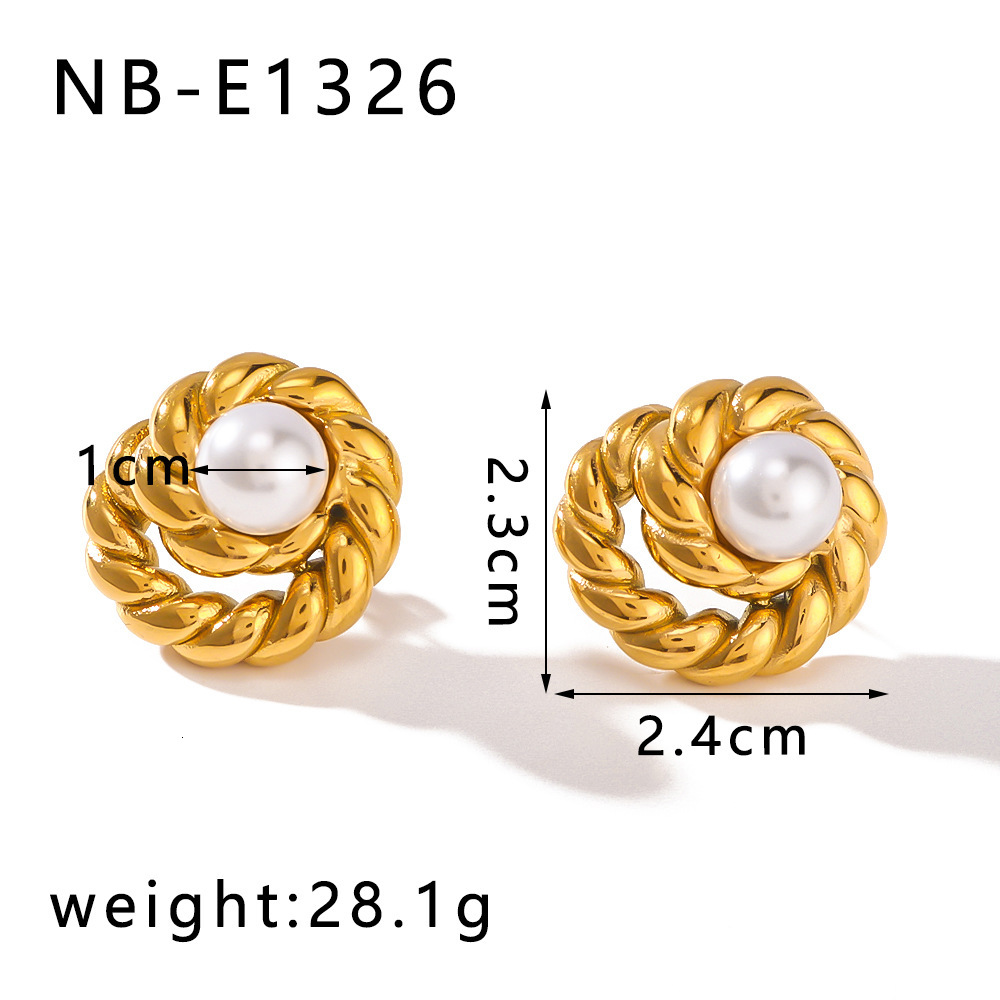 Free Shipping Designer Luxury Jewelry New Retro Round Braided Pearl Earrings High-end Vintage Exaggerated Personality Earrings Studs Women's Acce