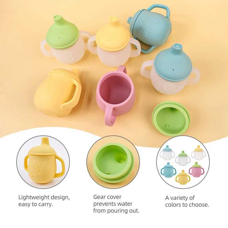 Portable Baby Drinking Cup Handle Bottle for Newborn Learning Silicone Tableware Childrens Water Bottle Baby Drinking Cup X2508061