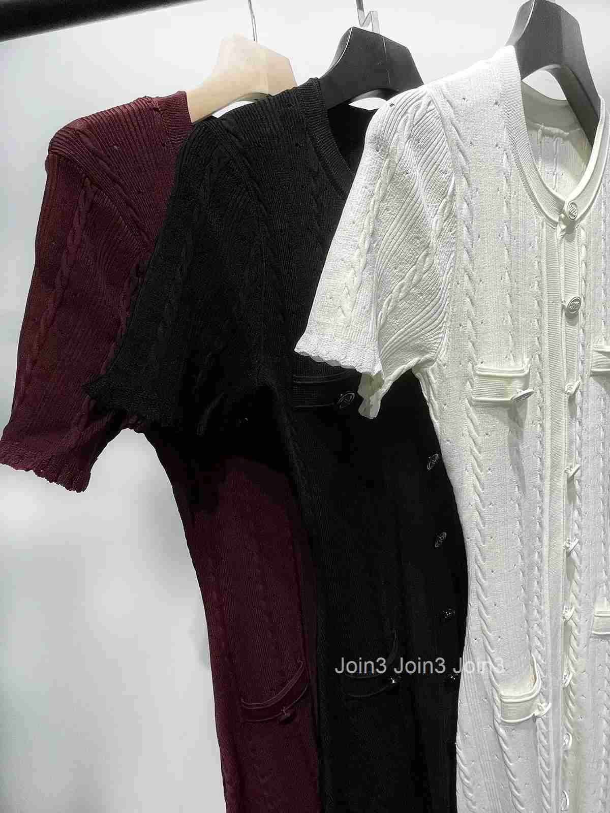 Women O-Neck White Knit Thread Mid-Length Dress Summer New Elegant Lady Ruffled Sleeve Single Breasted Slim Long Robe