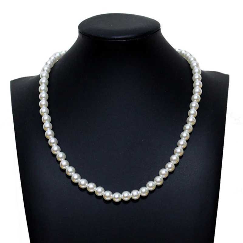 Pearl Necklace Women Men Classic Handmade Strand Bead Jewelry Luxury Trendy Choker Party Gift Y250805