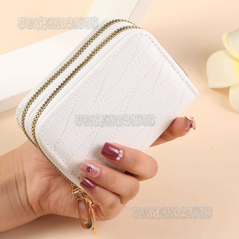 New Trendy Multi-card Slot Zipper Small Wallet Fashionable Large Capacity Card Holder Womens Mini Coin Purse H250806
