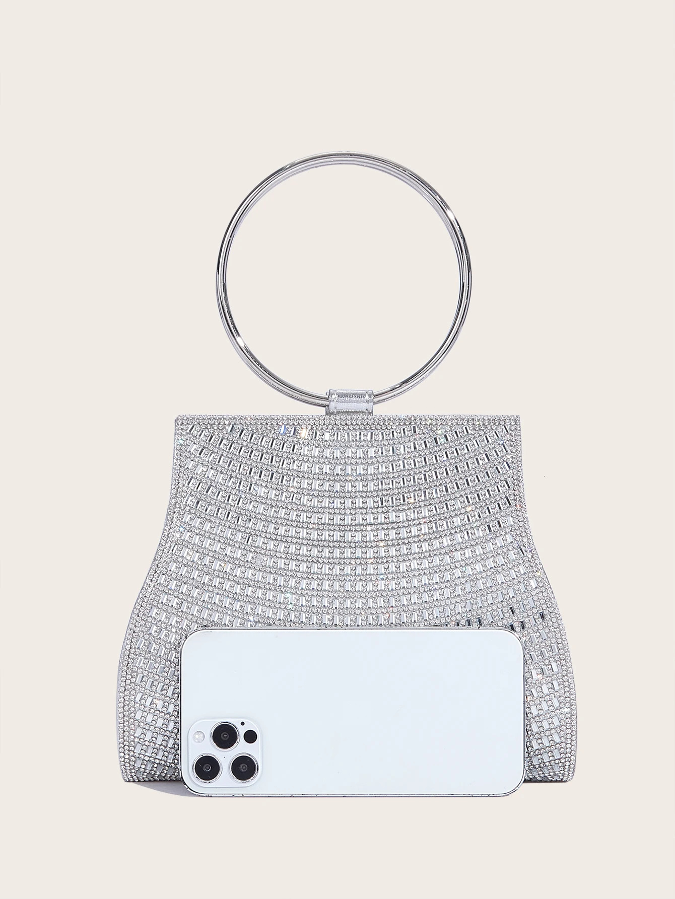 Banquet Bag Shiny Handmade Diamond Bag Wedding Handbag Silver Chain Shoulder Bag for Women 250730