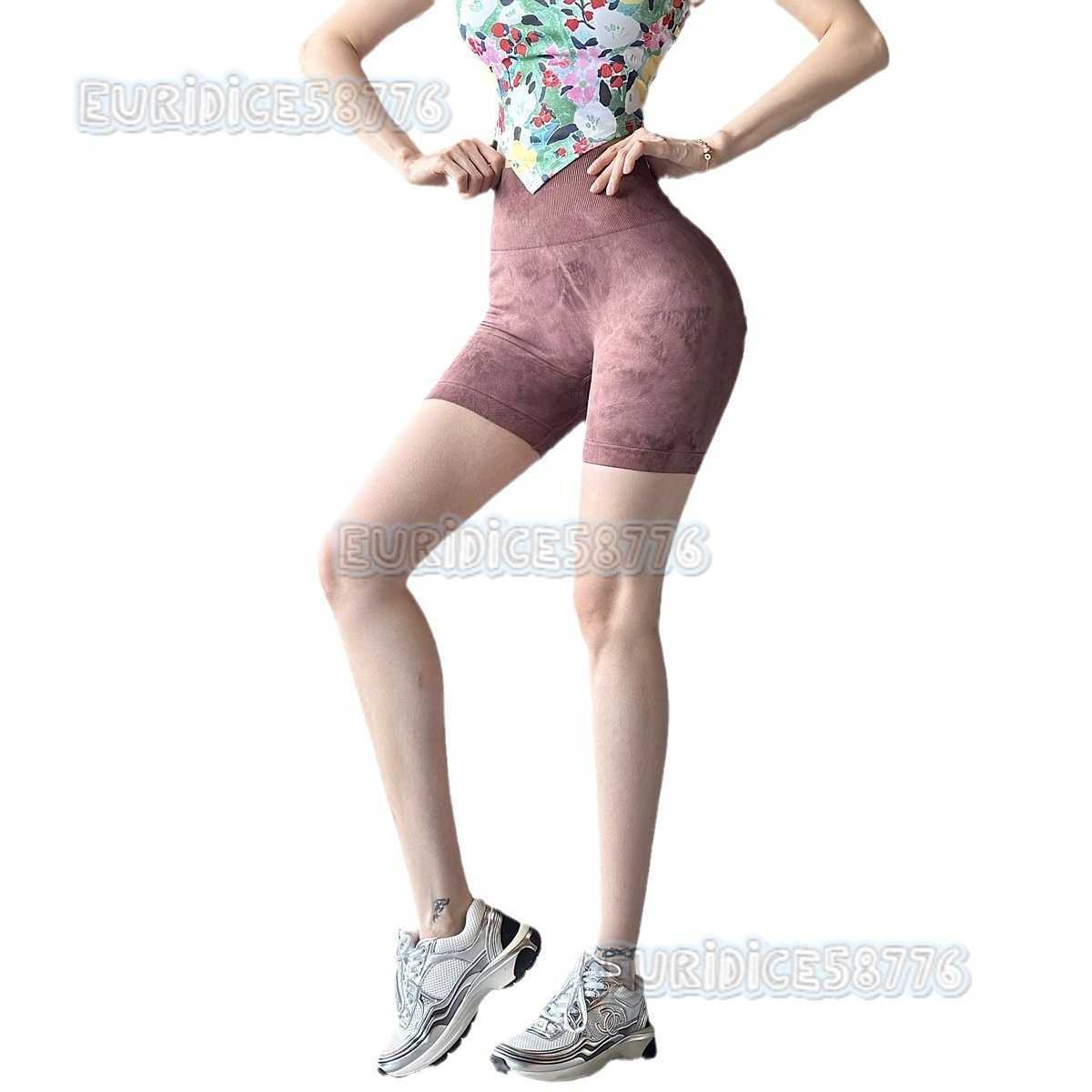 Peach Butt Lift Sports Fitness Pants for Women High Waist Tummy Control Three-quarter Pants Tie-dye Running Tight Yoga Pants H250806