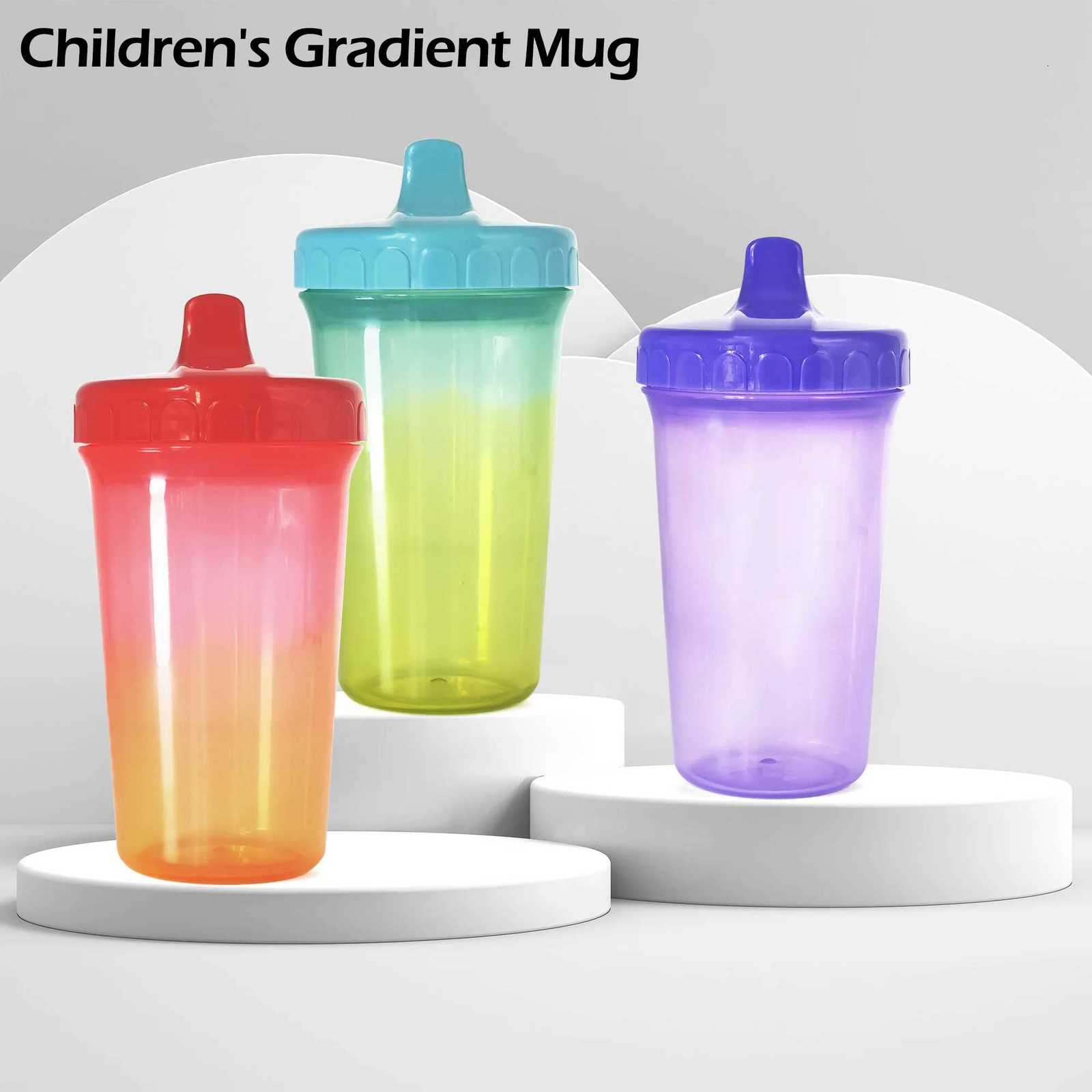 240ml Colorful Childrens Water Cup Portable Student Drinking Cup Drop-Proof and Leak-Proof Baby Learning Drinking Cup. X250806