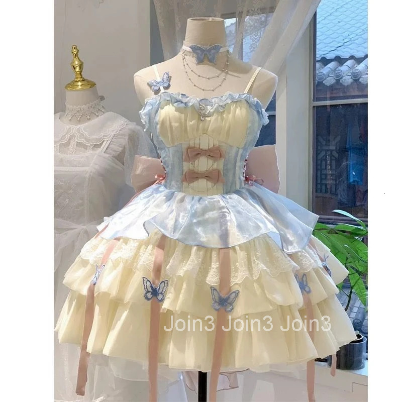 Summer Sweet Lolita Y2k Mini Dresses Women Lace Patchwork Short Sleeve Elegant Bandage French Vintage Short Party Dress Female