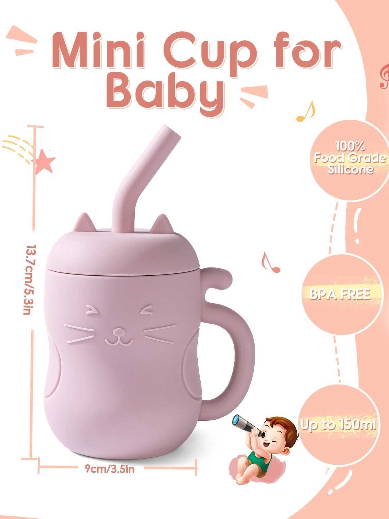 150ML Baby Learning Feeding Cup Kid Feeding Drinkware Straw Bottles Anti-Hot Leakproof Silicone Tableware Toddler Water Bottle X2508061