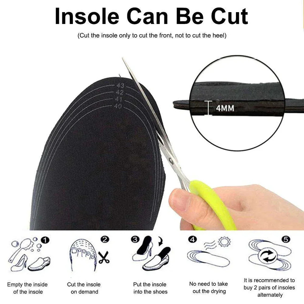 USB Rechargeable Heated Insoles Size 35-46 DIY Customizable Electric Heated Shoes Pad for Outdoor Skiing Winter Foot Warmers 250805