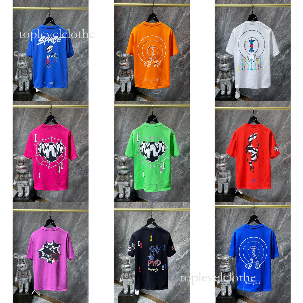 Chromers Hearts Designer shirt Men T Shirts Loose Oversize Tees Apparel Fashion Tops Mans Casual Chest Letter Shirt Street Shorts Sleeve Clothes t shirts d8b