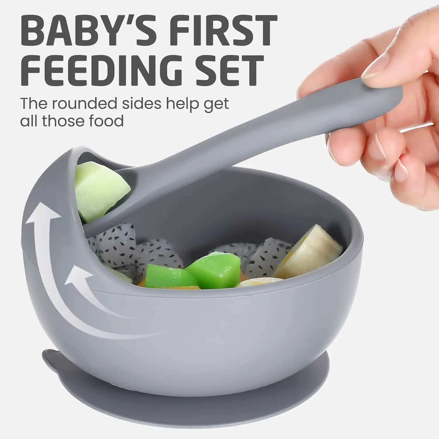 Silicone Baby Bowl Self Feeding Training Snail Bowl Infant Anti Drop Sucker Set With Spoon Set Childrens Feeding Tableware X250806