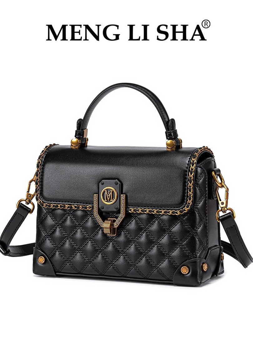 MENG LI SHA 2025 new niche design fashion Rhombus handbox bag women commuting large capacity all one-shoulder crossbody bag