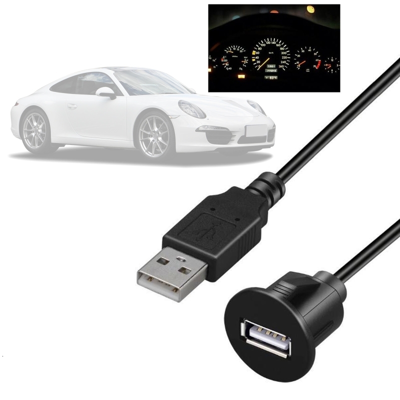 1 for M Car SUV Dashboard Installation Usb 2.0 Male To Female Socket Panel Extension Cable Single Port Line Waterp