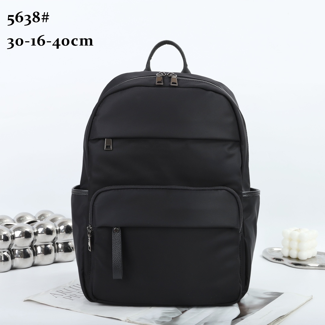 5638XL01 Classic Waterproof Fabric Backpack High-capacity Paired With Cowhide Leather Neutral Style Lightweight and Simple Business Travel Computer Bag