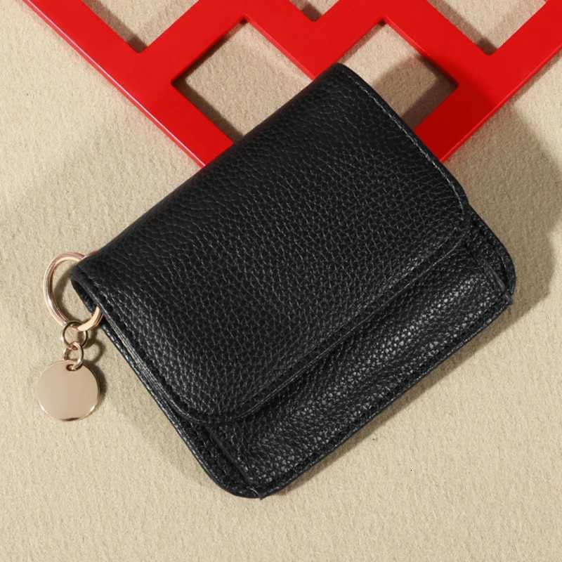 Solid Wallet Color Coin Card Key Lipstick Multicolor PU Leather Purse Casual Cowhide Mini Purse For Ladies XJ250806