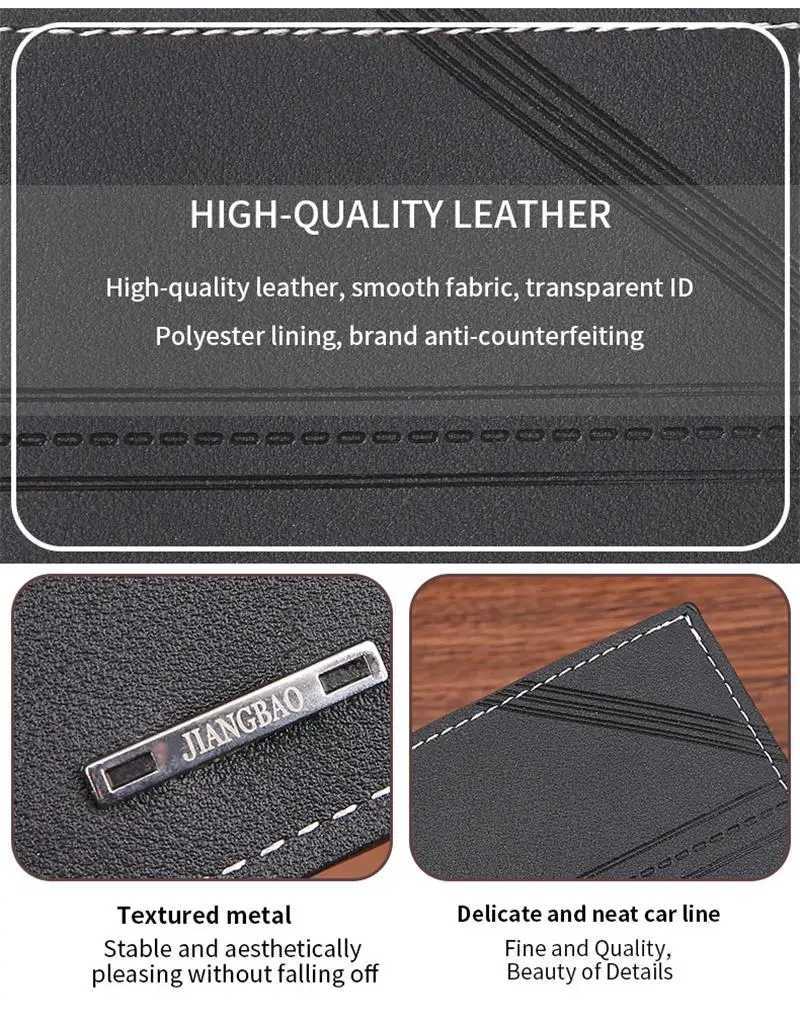 Mens Short Frosted Leather Wallet Multi-Slot Coin Pocket Photo Holder Small Mens Wallet High Quality New 2024XJ250806