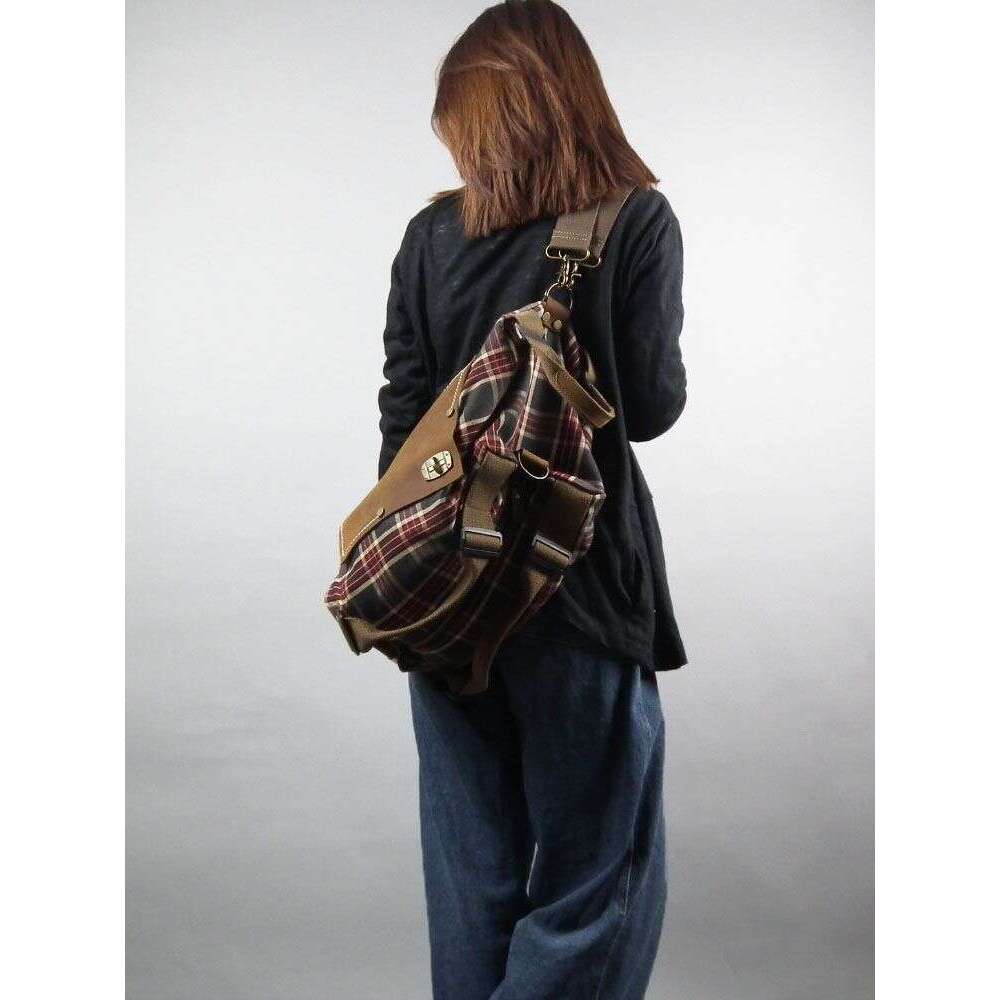 Designer Bag Tote bag Shoulder bag Handheld And Backpack Dual Use Crossbody Large Capacity Red Plaid New Style Personality College Student Canvas