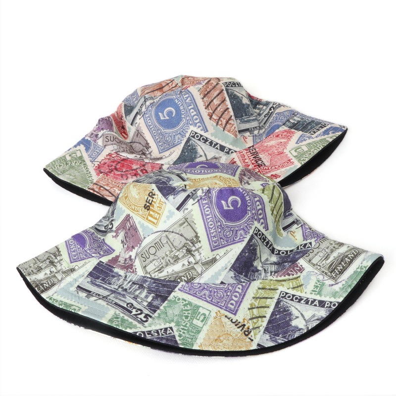 Stage Wear Four Seasons Cotton Print Bucket Hat Fisherman Hat Outdoor Travel DOUBLE-SIDES Hat Sun Cap Hats for Men and Women
