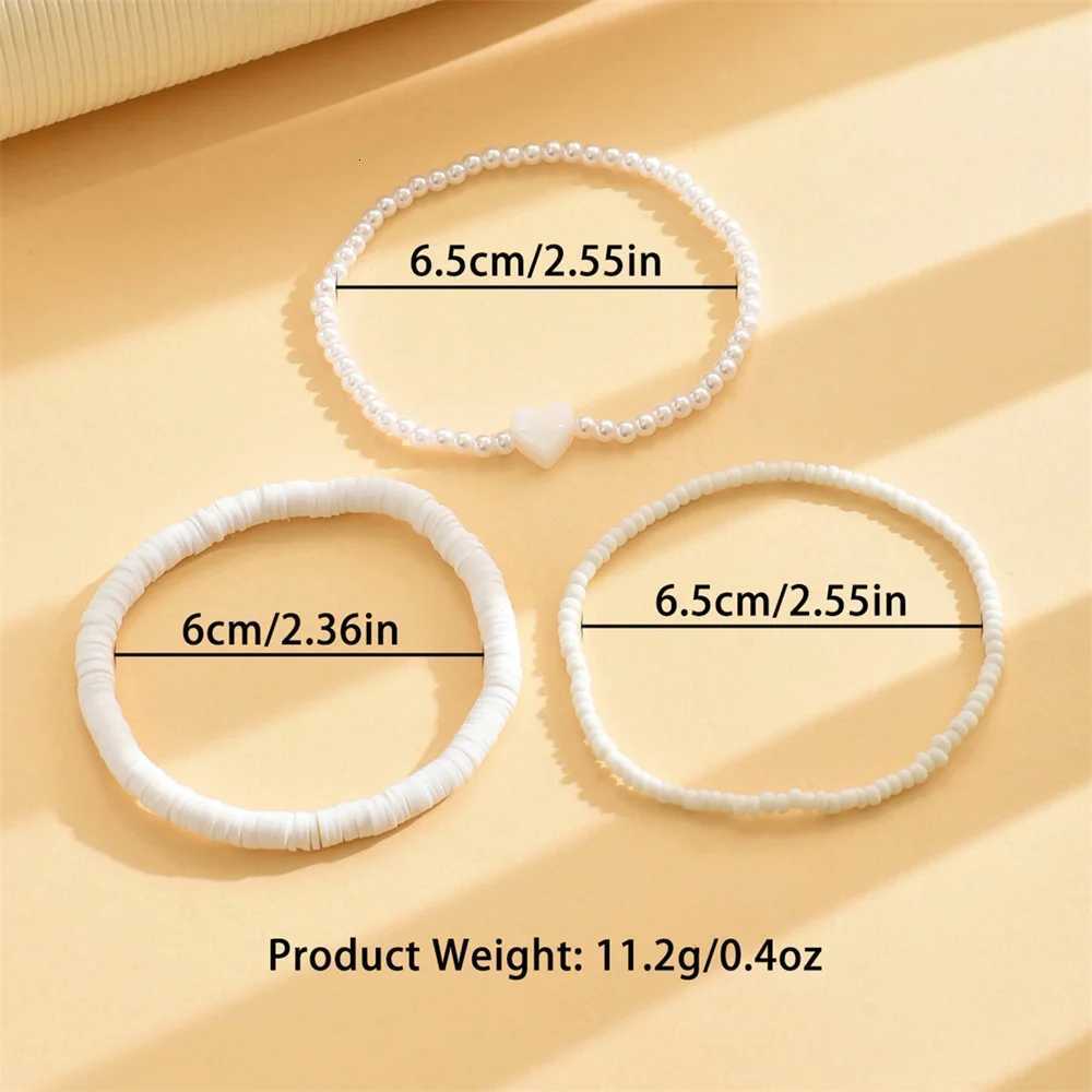 Simulated Pearl Rice Beads Heart Anklets For Women Silver Color Foot Chains Ankle Beach Jewelry Summer Accessories Y250805