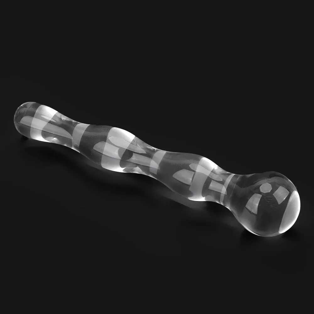 19cm Glass Butt Plug Anal Beads Dildos for Women Vaginal Men Prostate Massager Female Masturbator Sex Toys Adult Erotic Products XJ250806