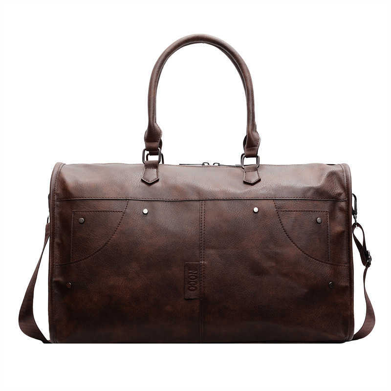 Pu Leather Travel Bag Cylinder Waterproof Handbag Large Capacity Airplane Luggage Bag Sports Fitness Bag 250815