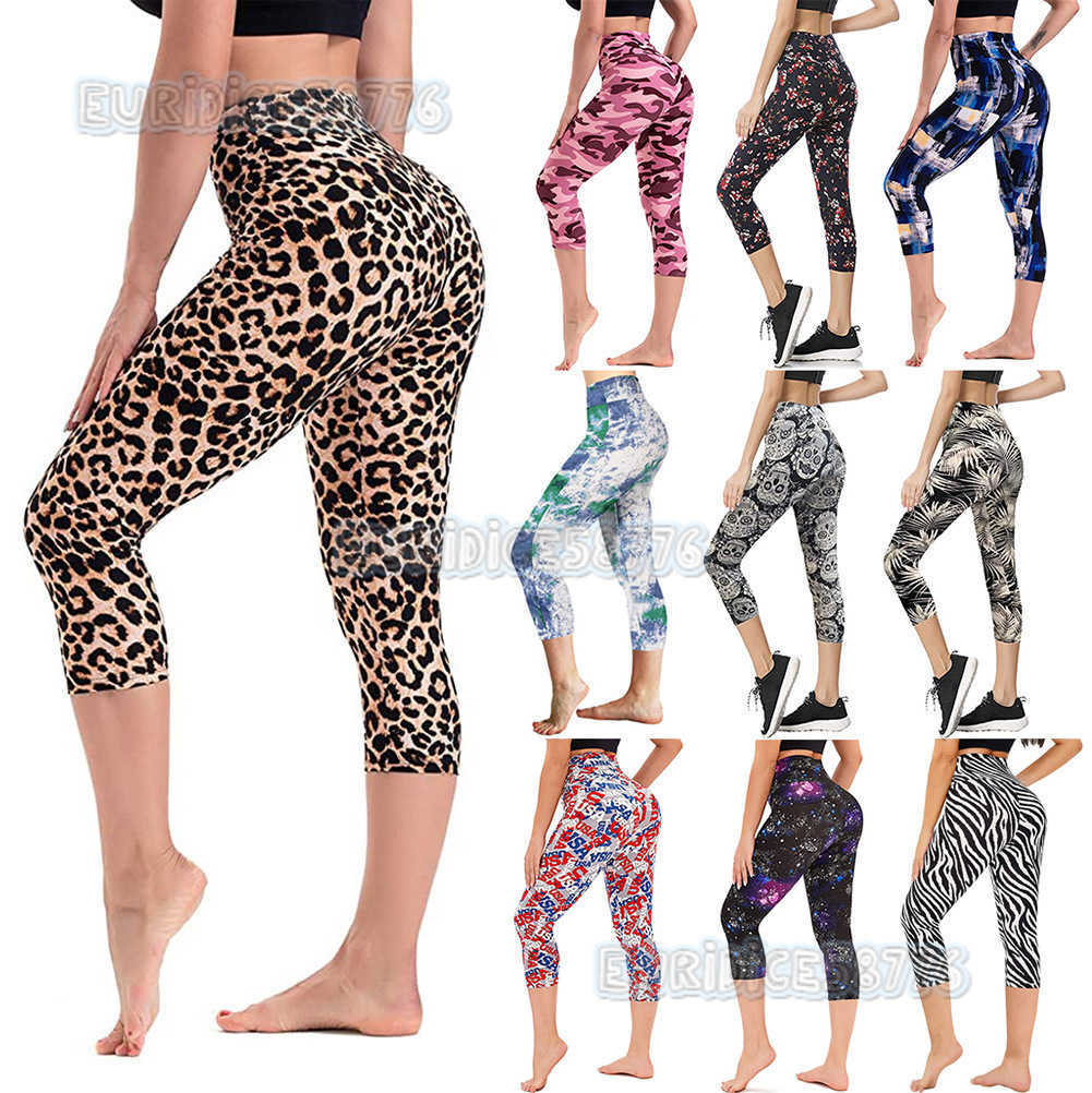 Summer Slimming Pants High Waist Printed Leggings Slim Fit Hip Lift Sports Pants Yoga Pants Womens Clothing H250806