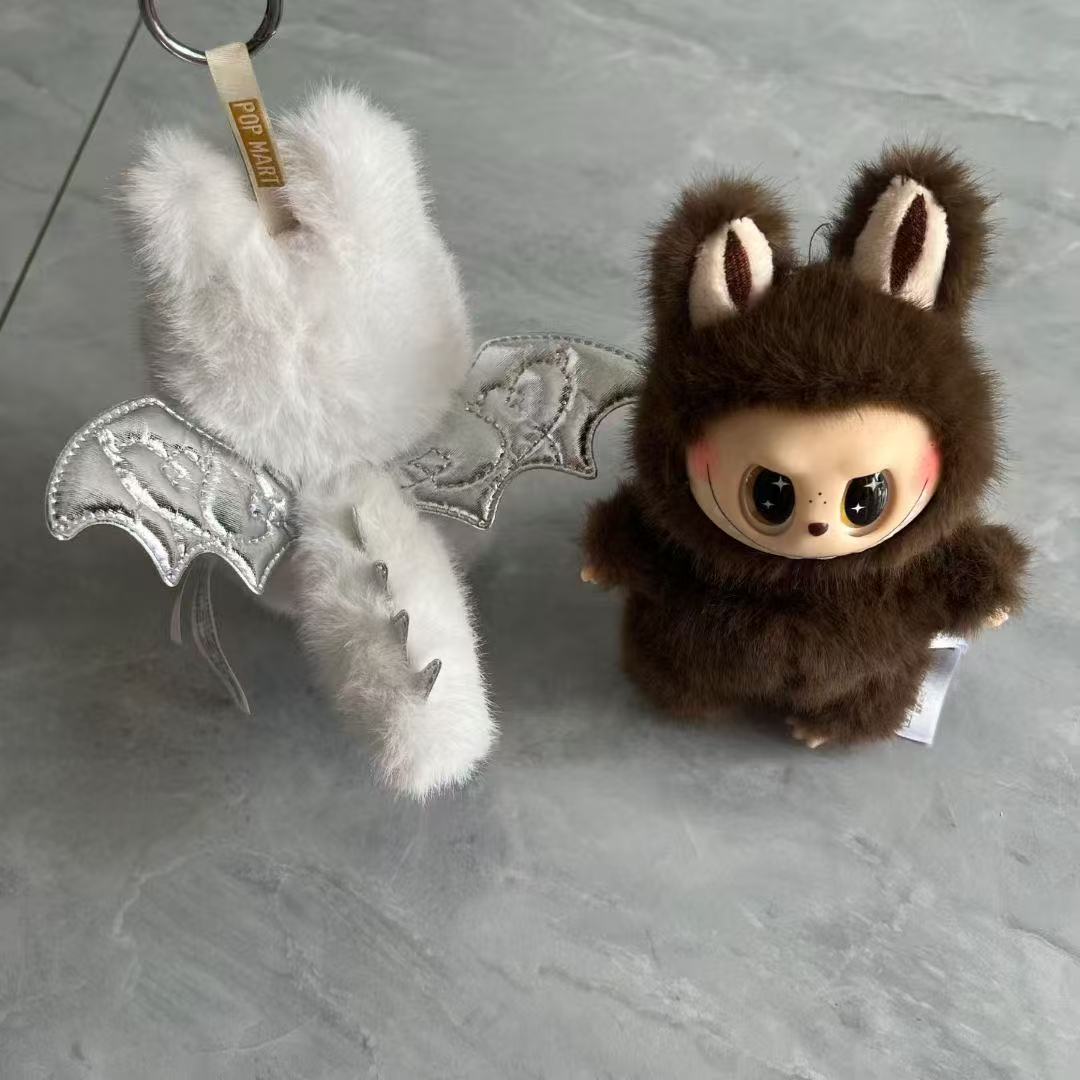 White Brown Angel Labubu Plush Doll Macaroon Action Animation Character Doll Hobby Pendant Decoration Cute Mysterious Box PVC Childrens Day Surprise Gift