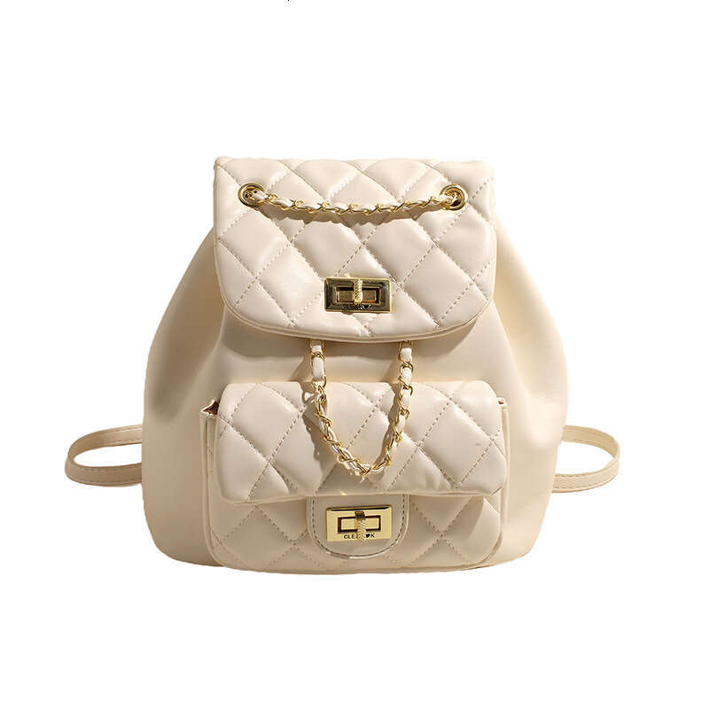 Mini backpack with chain decoration -2 pocket design, adjustable shoulder strap, perfect for women's daily use and travel