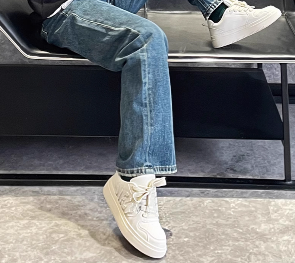 Jifffly Men's High-Top Casual Skateboarding Shoes with Thick Soles - Summer Collection