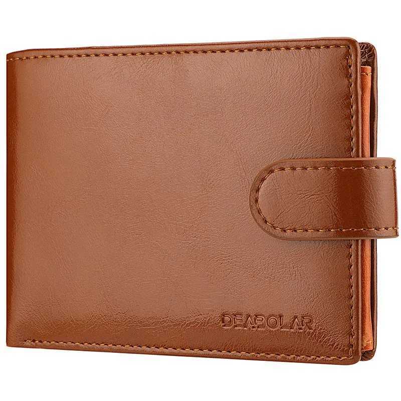 Mens Wallet Rfid Vintage Oil Wax Leather Threefold Wallets for Men Holder Purse Money Bag Wallet ManXJ250806