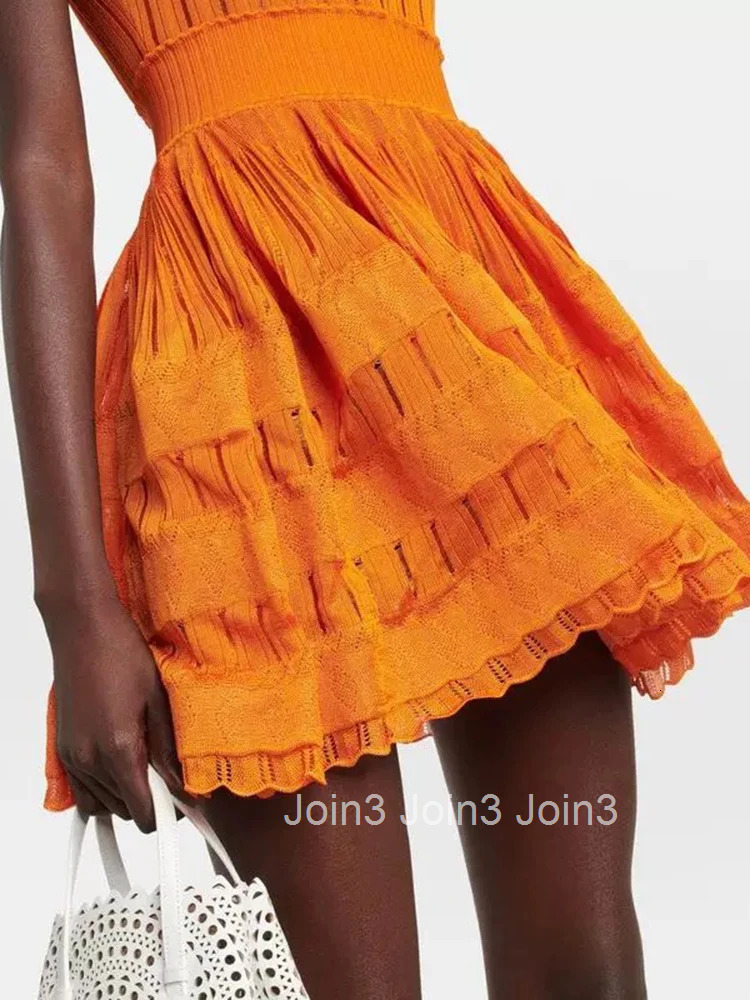 Temperament lace pleated A-line womens dress temperament elegant stretch Slim knit dress spring new