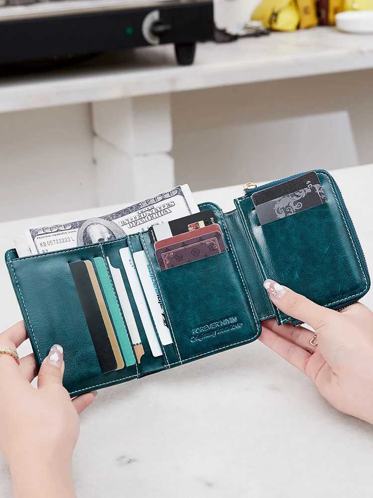 RFID Retro Womens Wallet Three-fold Short Wallet PU Leather Multi-functional Twist Lock Wallet and WalletXJ250806