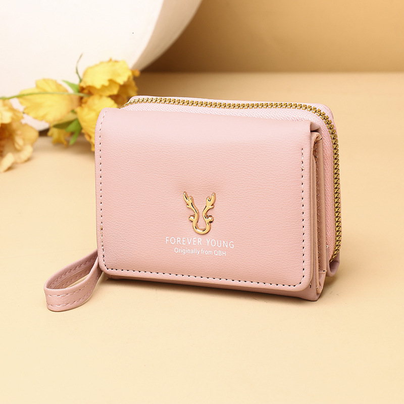 Hot-selling Women's Short Deer Antler Mini Card Holder Coin Purse Two-in-one Fashion 70% off Wallet