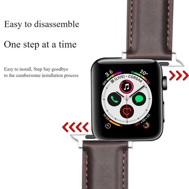 Durable Waterproof Leather Wristband for Watches Adjust-to-Fit Style Available Genuine leather is more durable - VWB100