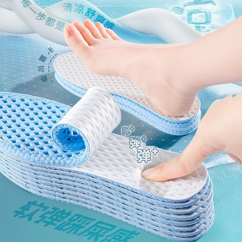 Mesh Breathable Insoles for Shoes Men Summer Cool Insole Feet Running Sports Shock Absorption Shoe Sole Memory foam Shoes Pads 250805