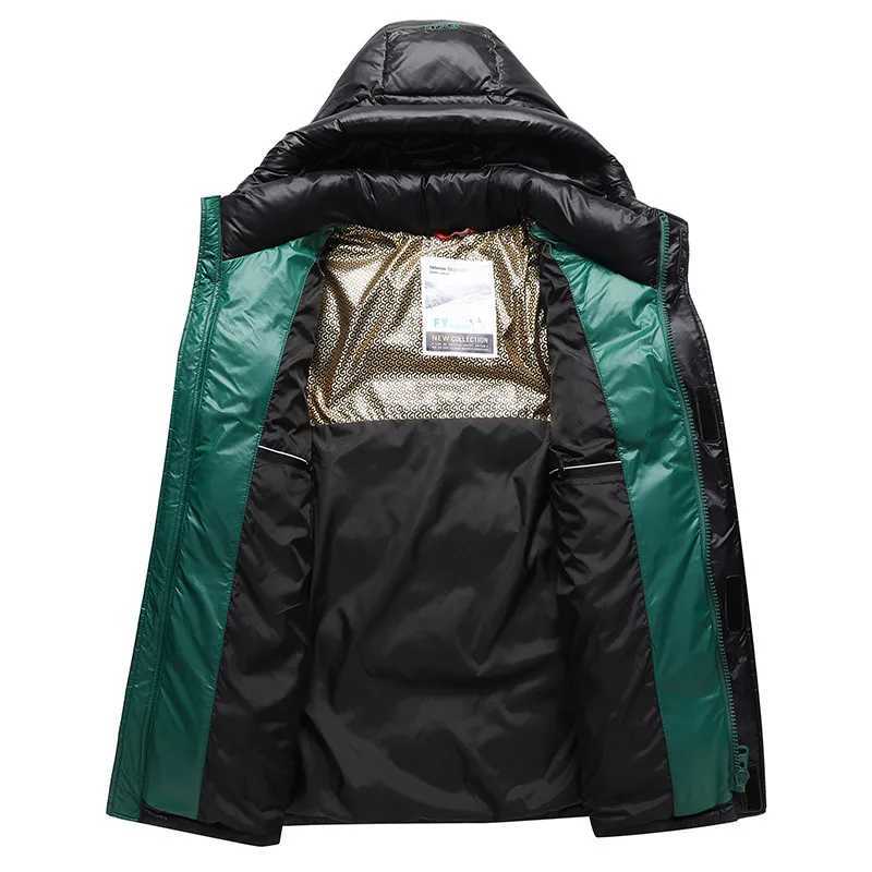 Mens Hooded Casual Down Jacket High Quality Thick Warm Winter Men White Duck Down Jackets Cold Coats Parkas Streetwear W250806