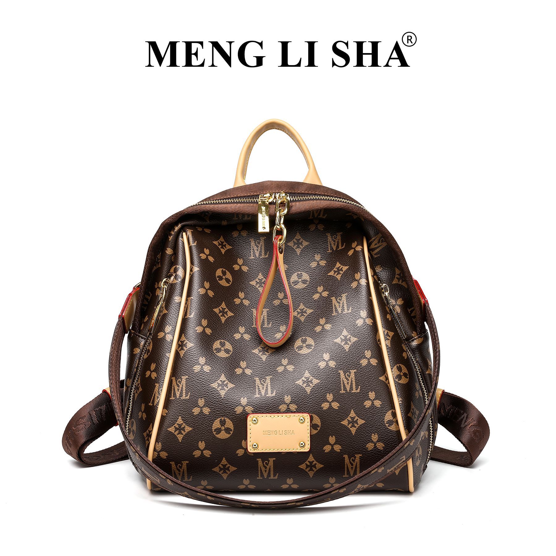 2025 MENG LI SHA Korean-style trendy backpack for women new style for spring and summer 2025 with a sense of high-end lightweight stylish large-capaci