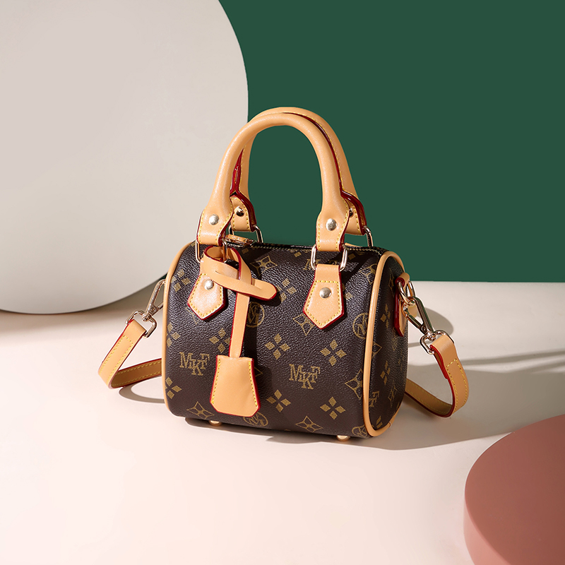 MKF designer bag free shipping Light luxury genuine leather High quality casual Boston bag versatile classic vintage handbag for woman