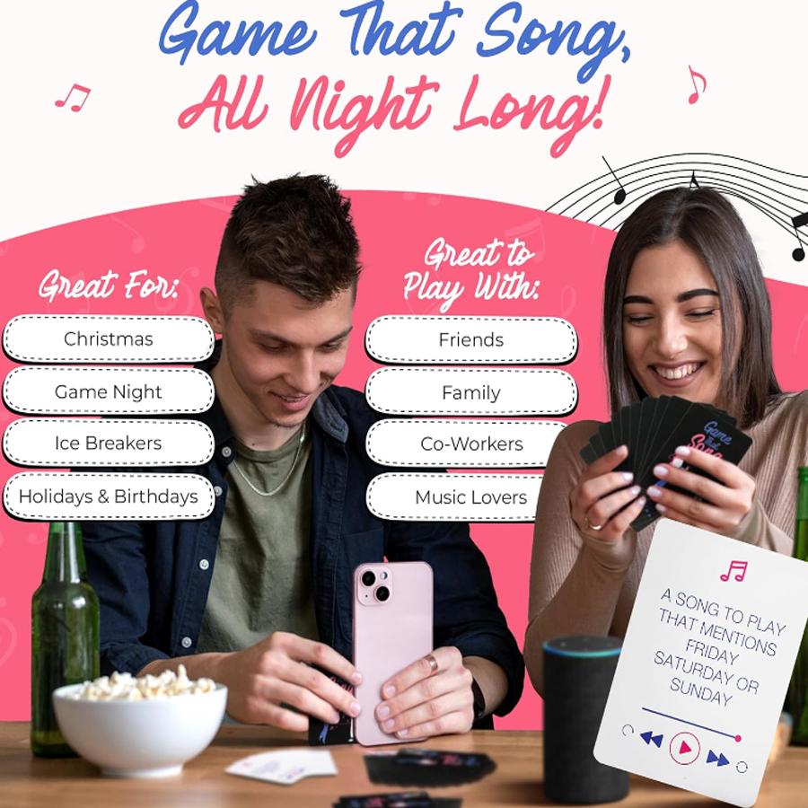Game That Song - Fun Music Card Game for Adults and Teens - Compete to Play The Best Song- Makes A Great Gift for Music Lovers, Game Night, Karaoke or