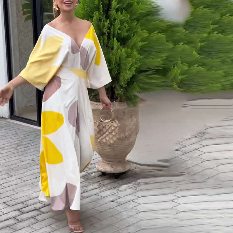 New Women's Elegant Commuting Fashion A-Line Loose Three-Quarter Sleeve Dress 661 B5