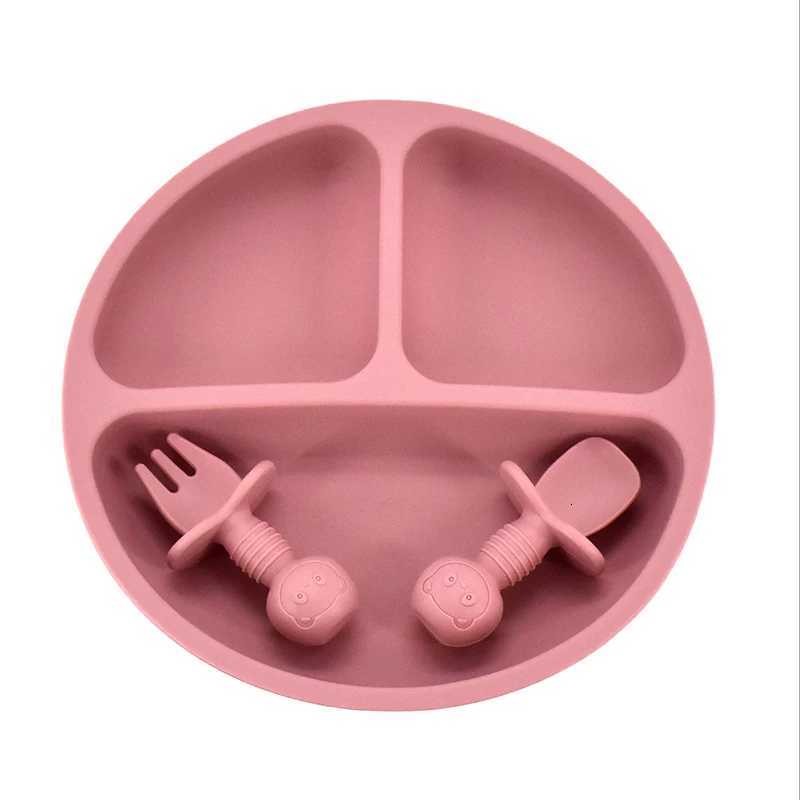 9Colors Baby Plate Set Food Grade Silicone Dishes BPA-Free Tableware Kids Feeding Bowls Kids Learning Dishes Tray Dropshipping X250806