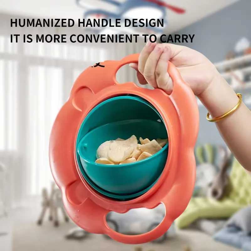 Baby CHILDRENS Bowl 360 Degree Rotation Gyro Bowl Lion Bowl Balance Bowl Do Not Pour Anti-scald and Anti-fall Eating Bowl X250806