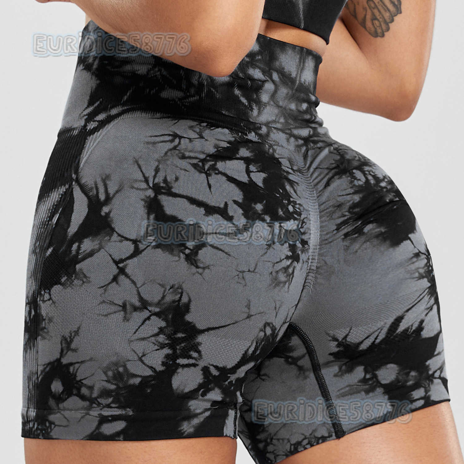 Yoga Women Shorts Tie Dye Seamless Womens Summer High Waist Shorts Fitness Sports Printed Yoga Women Shorts H250806