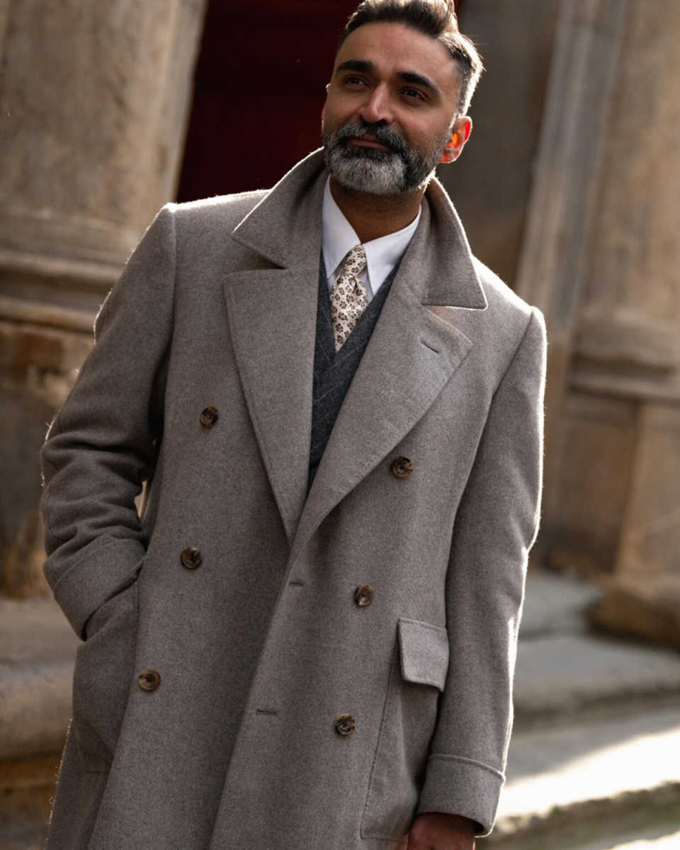 Classic Men's Overcoat Winter Long OverCoat Lapel Double Breasted Business Formal Winter Warm Coat Customized