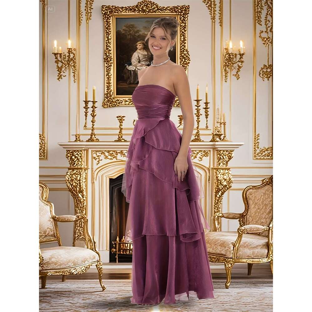 Elegant Strapless Women's Dress for Multiple Party