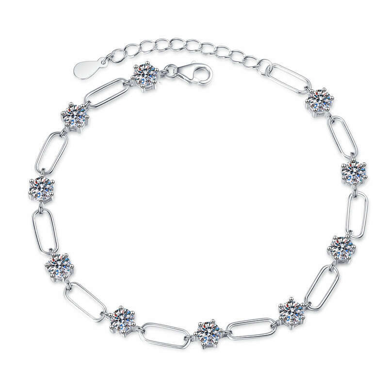 Iced Out VVS 3 ct Moissanite Bracelet Japanese and Korean Light Versatile Hand Accessories for Women