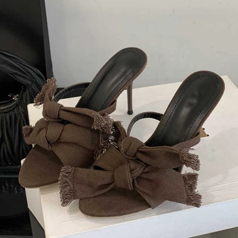 Eilyken 2026 Summer Pointed Toe Women Slippers Sexy Thin High Heels Banquet Prom Sandals Fashion Female Shoes 250731